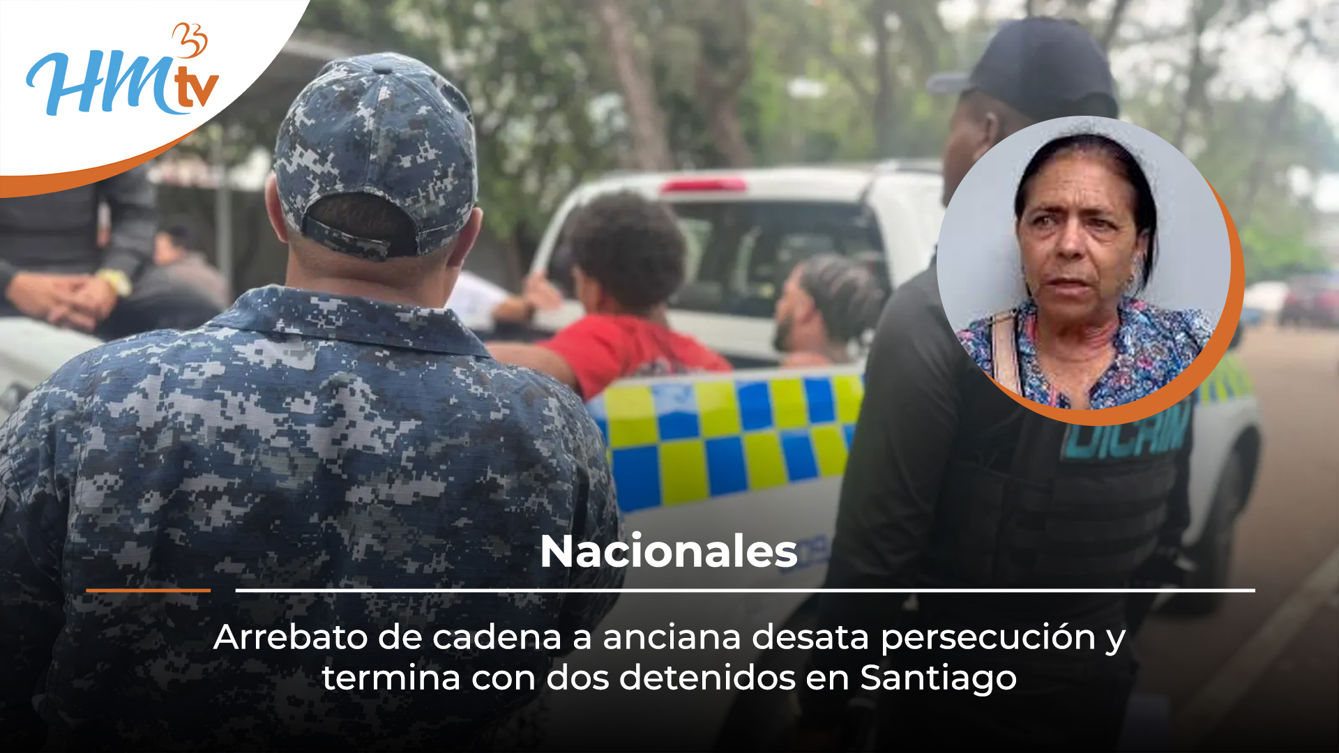 Arrebato de cadena a anciana desata persecución y termina con dos detenidos en Santiago