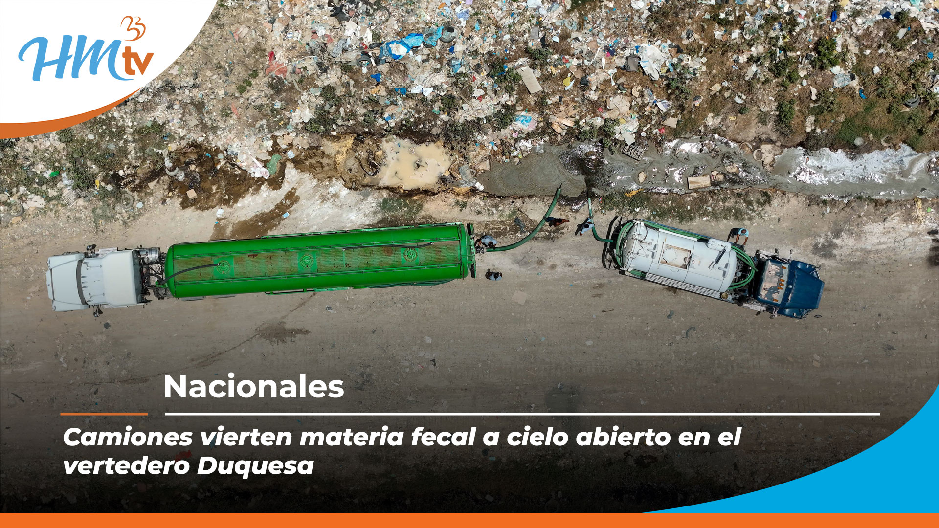 Camiones vierten materia fecal a cielo abierto en el vertedero Duquesa