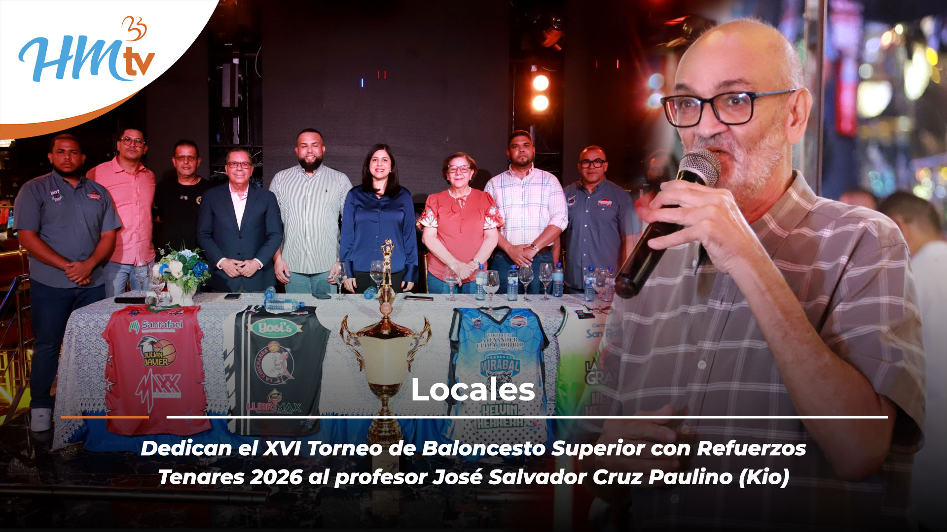 Dedican el XVI Torneo de Baloncesto Superior con Refuerzos Tenares 2026 al profesor José Salvador Cruz Paulino (Kio)