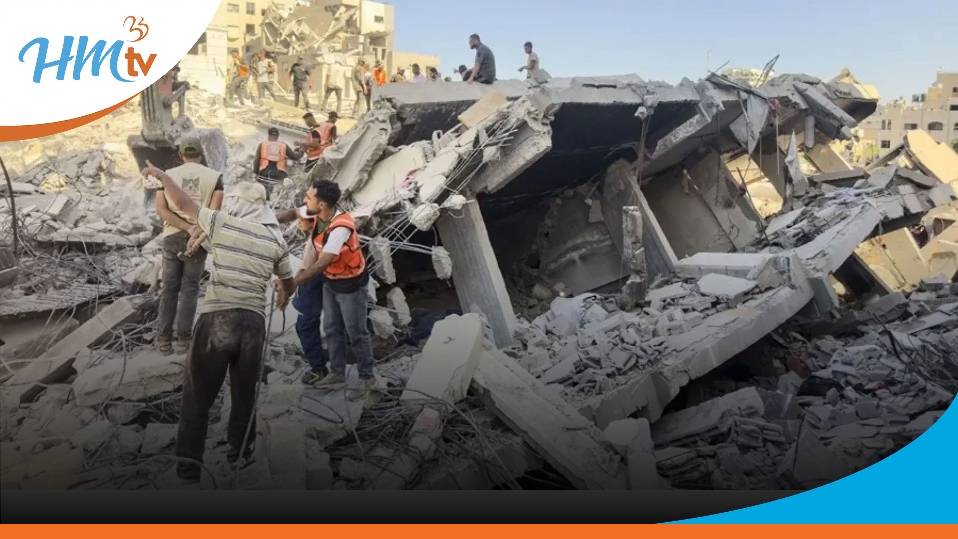 Mueren al menos 20 palestinos al caer edificio en Gaza