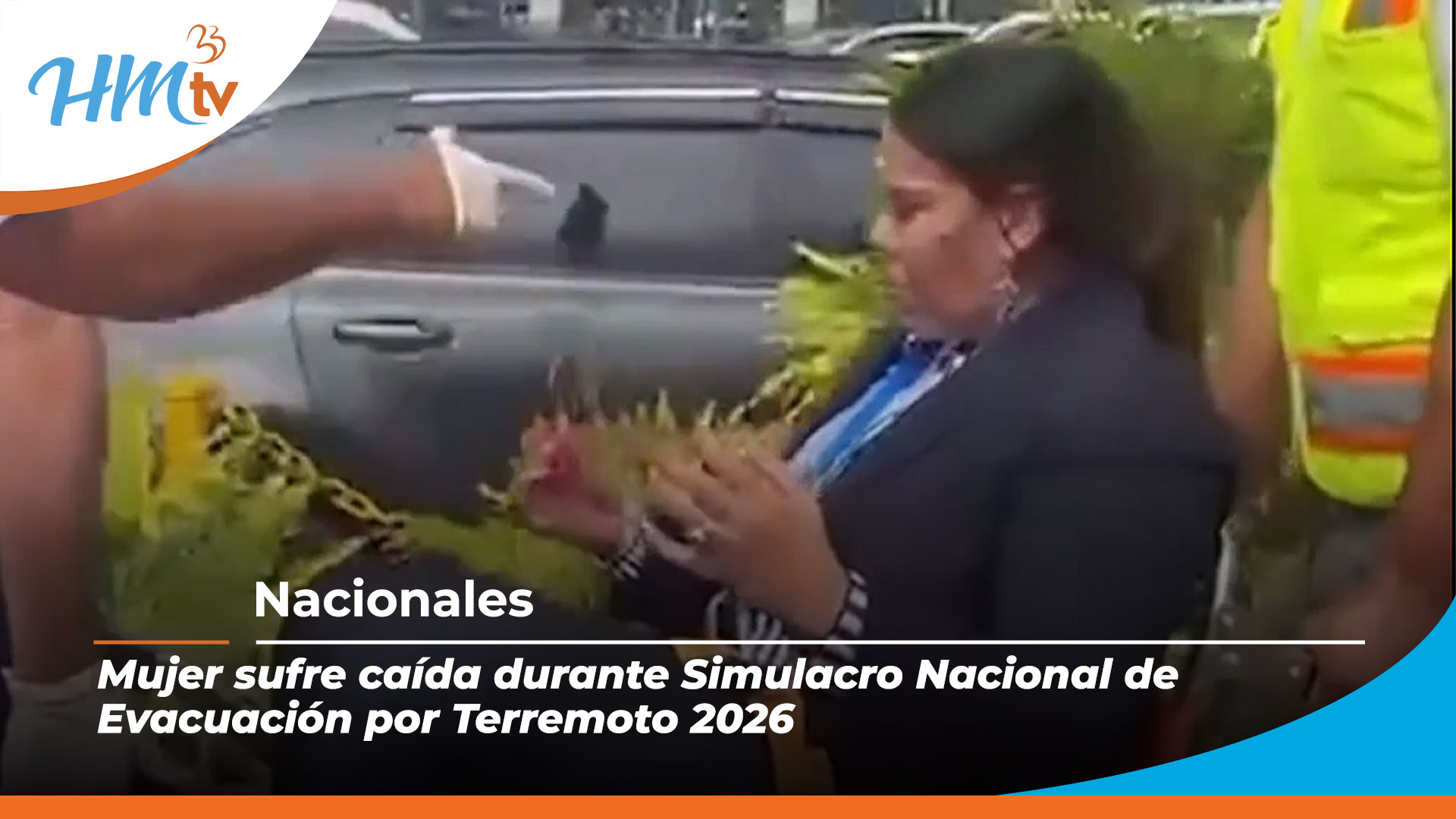 Mujer sufre caída durante Simulacro Nacional de Evacuación por Terremoto 2026